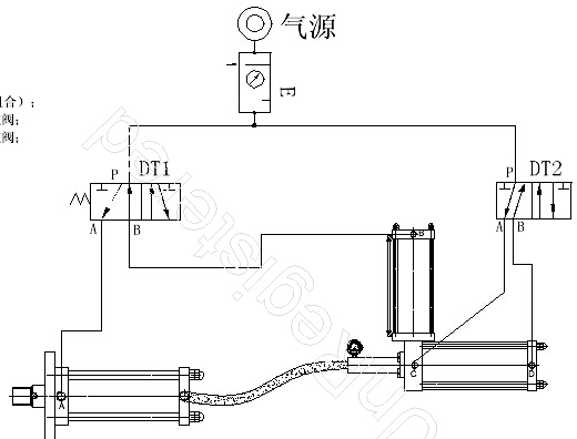 玖容预压式增压缸气路连接图